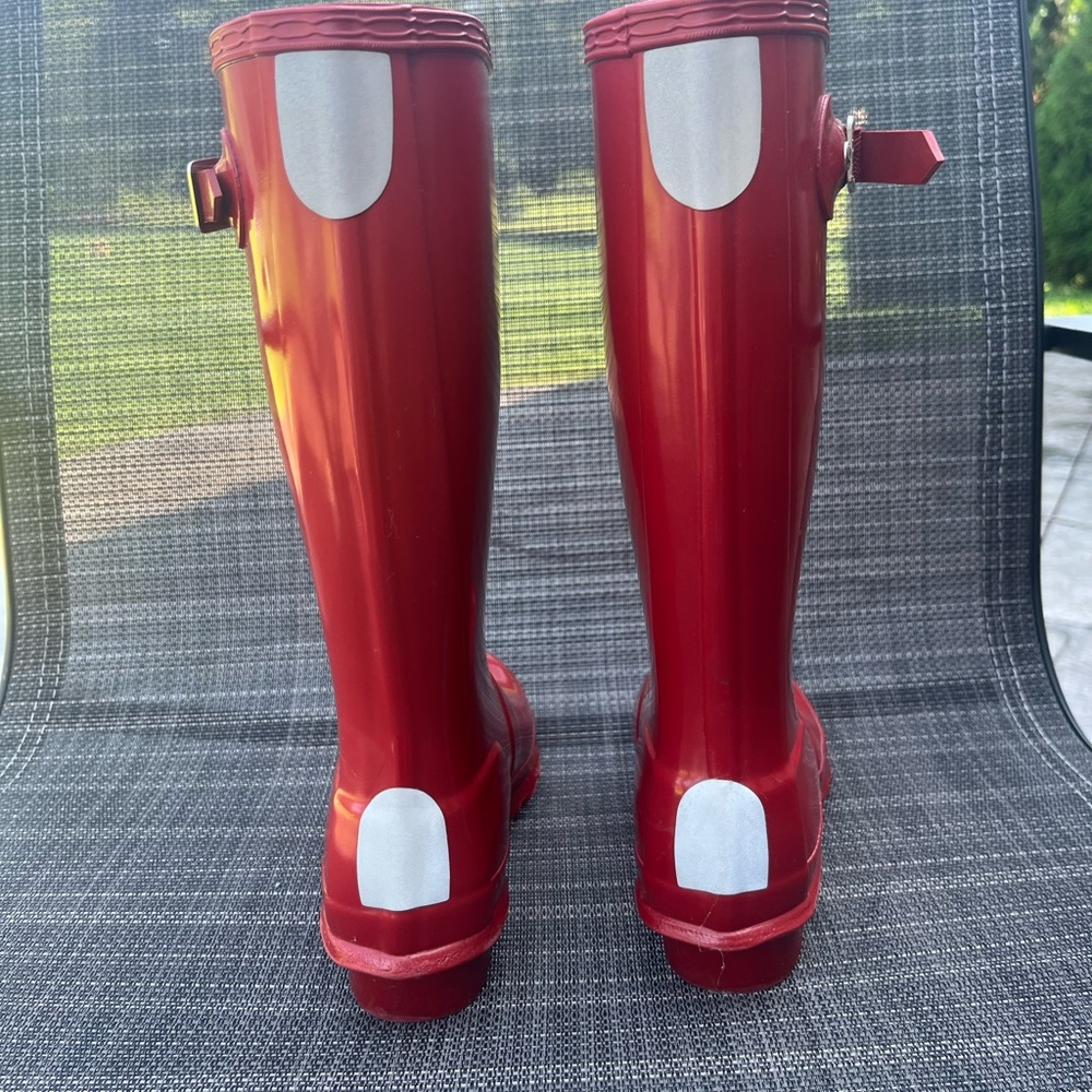 Red hunter boots